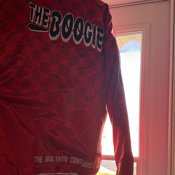 Nostalgia Red Varsity Jacket with Embroidered Details - Picture 3 of 3